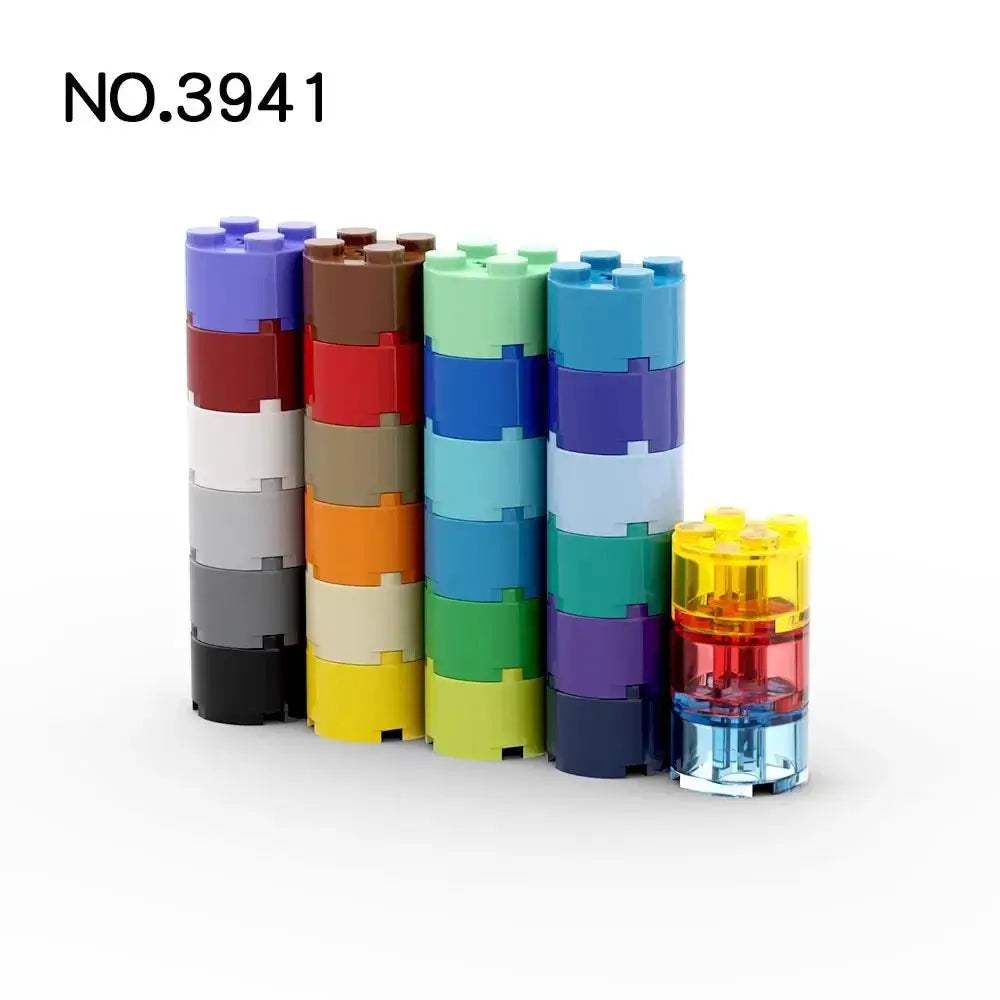 Lego Compatible Round Brick 2x2 With Axle Hole 50 Pcs - ToylandEU