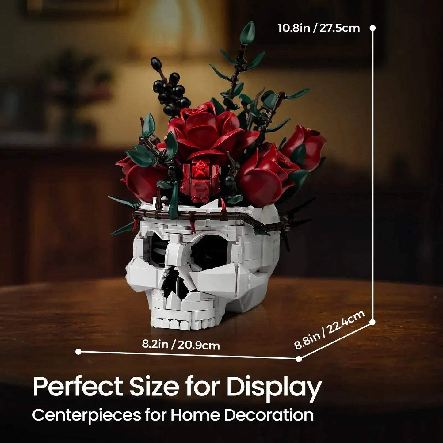 Lego Compatible Skull Roses Building Blocks For Gothic Home Decor - ToylandEU