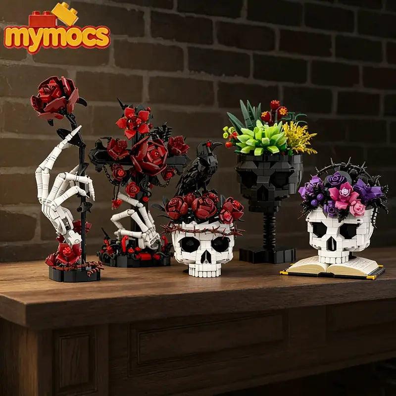  Lego Compatible Skull Roses Building Blocks Set Gothic -  ToylandEU™