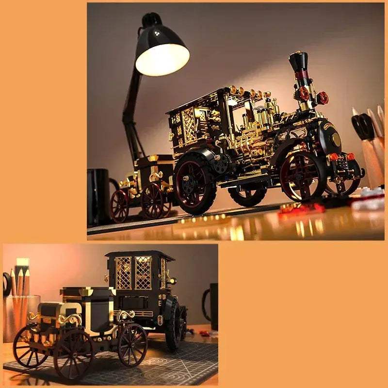 Lego Compatible Steampunk Building Blocks Vintage Steam Car Kit - ToylandEU