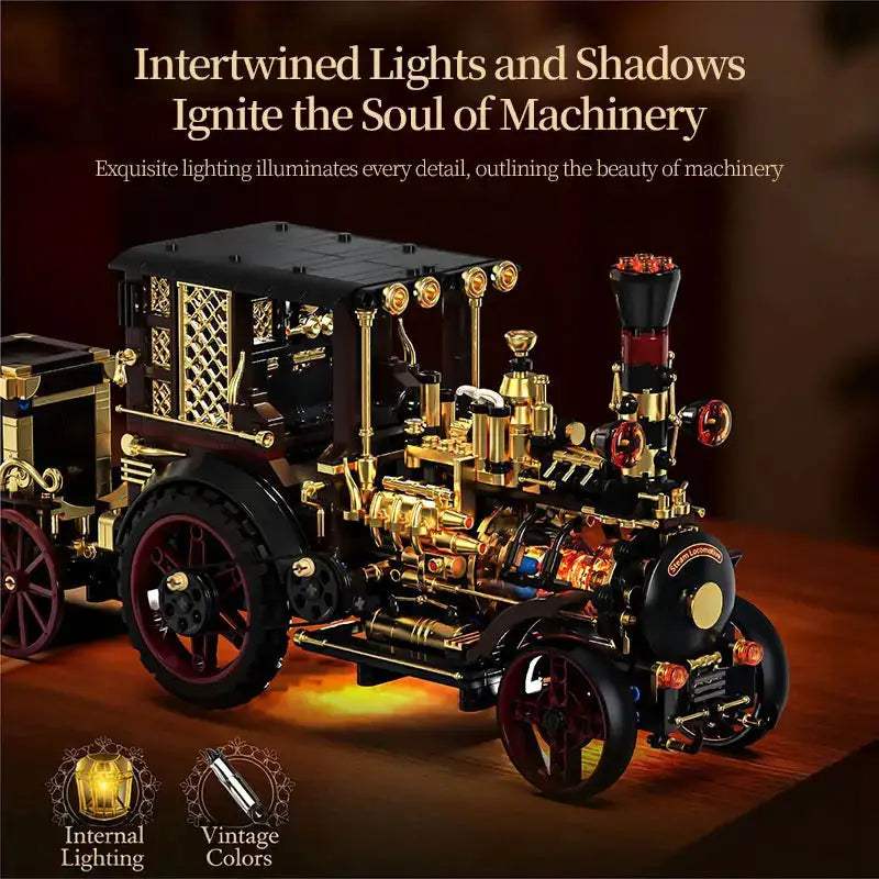 Lego Compatible Steampunk Building Blocks Vintage Steam Car Kit - ToylandEU