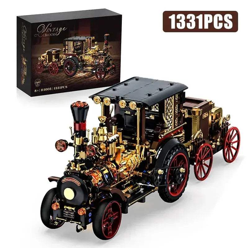 Lego Compatible Steampunk Building Blocks Vintage Steam Car Kit - ToylandEU
