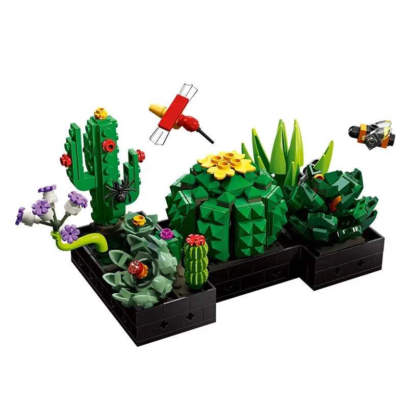 590PCS Succulent Plant Potted Building Blocks Set Flower Cactus Assemble Model Bricks Desktop Ornament Adult Toy Birthday Gifts - ToylandEU
