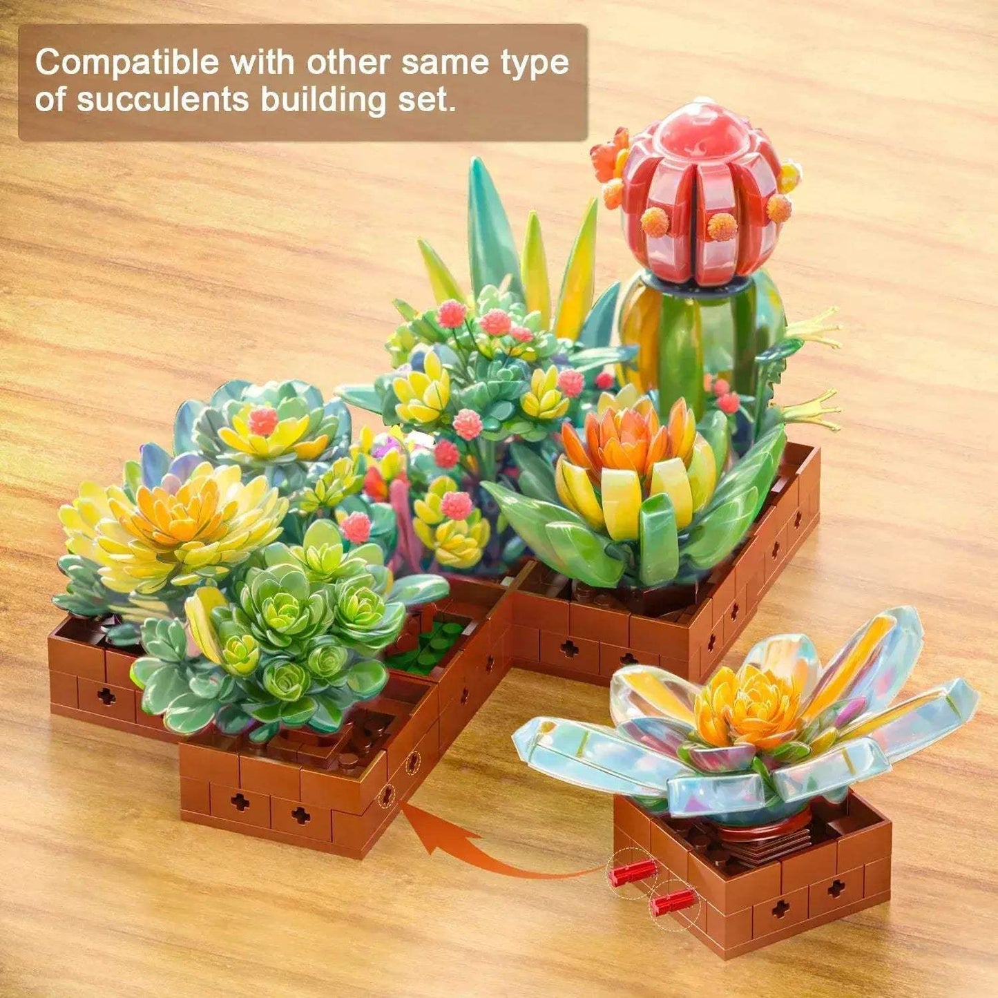 Lego Compatible Succulent Building Set For Home Decor And Play - ToylandEU