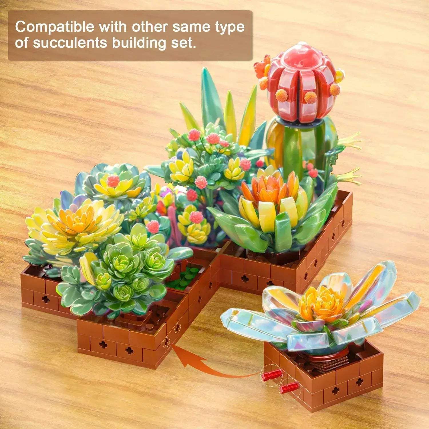 Lego Compatible Succulent Building Set For Home Decor And Play - ToylandEU