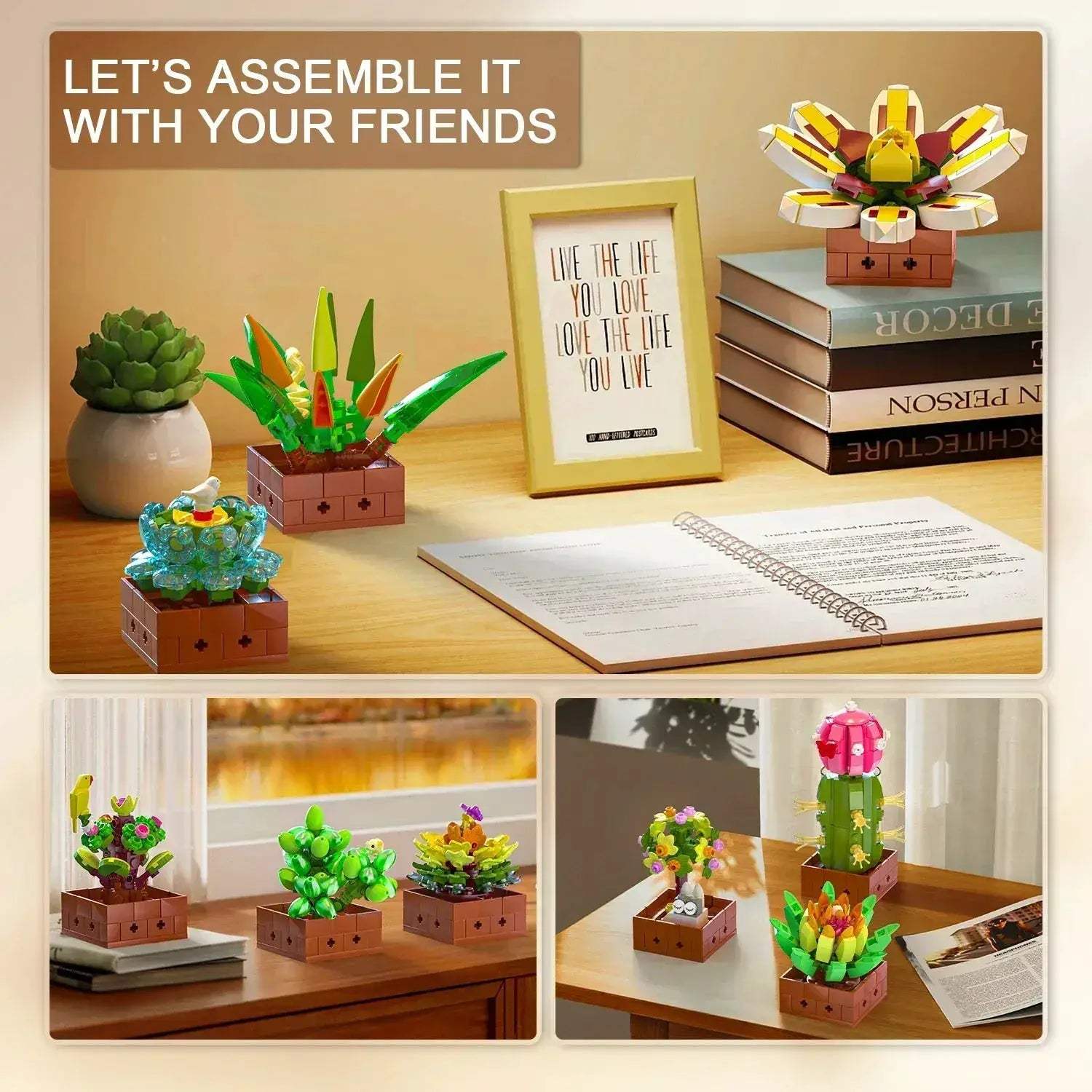 Lego Compatible Succulent Building Set For Home Decor And Play - ToylandEU