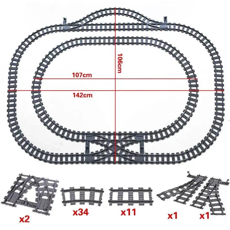  Lego Compatible Train Tracks Flexible Bricks City Sets -  ToylandEU™