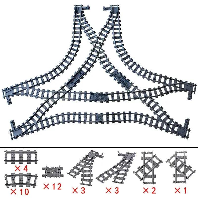  Lego Compatible Train Tracks Flexible Bricks City Sets -  ToylandEU™