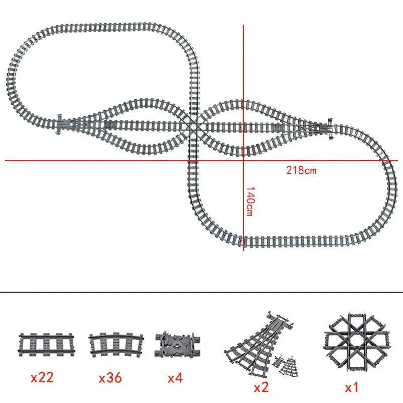  Lego Compatible Train Tracks Flexible Bricks City Sets -  ToylandEU™