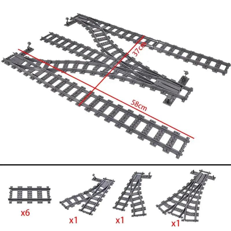  Lego Compatible Train Tracks Flexible Bricks City Sets -  ToylandEU™