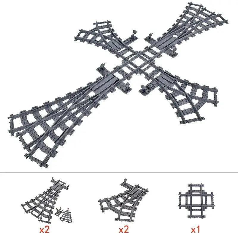  Lego Compatible Train Tracks Flexible Bricks City Sets -  ToylandEU™
