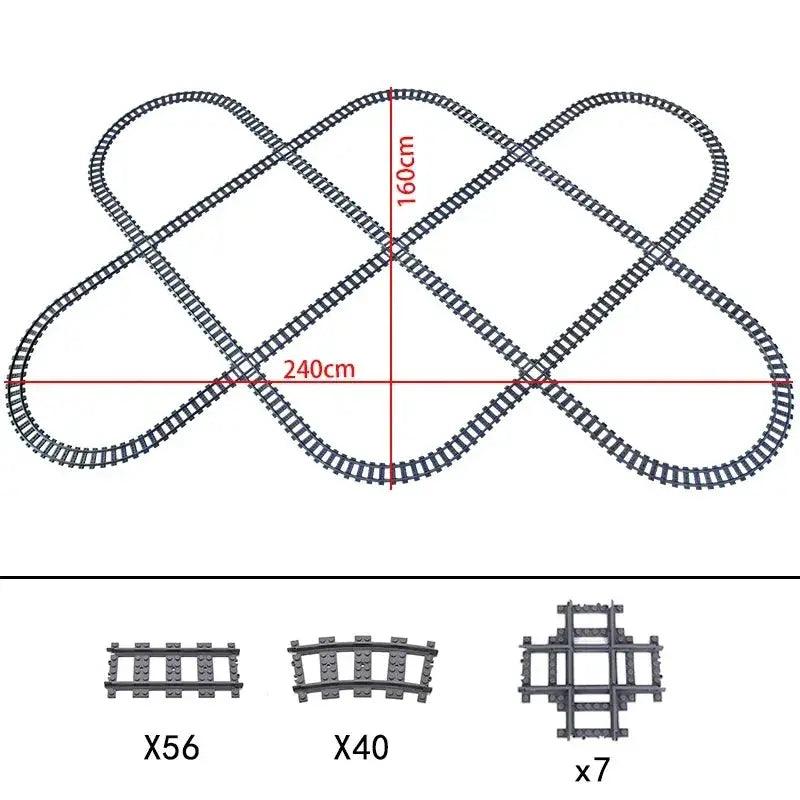 Lego Compatible Train Tracks Set Flexible Curved Rails -  ToylandEU™