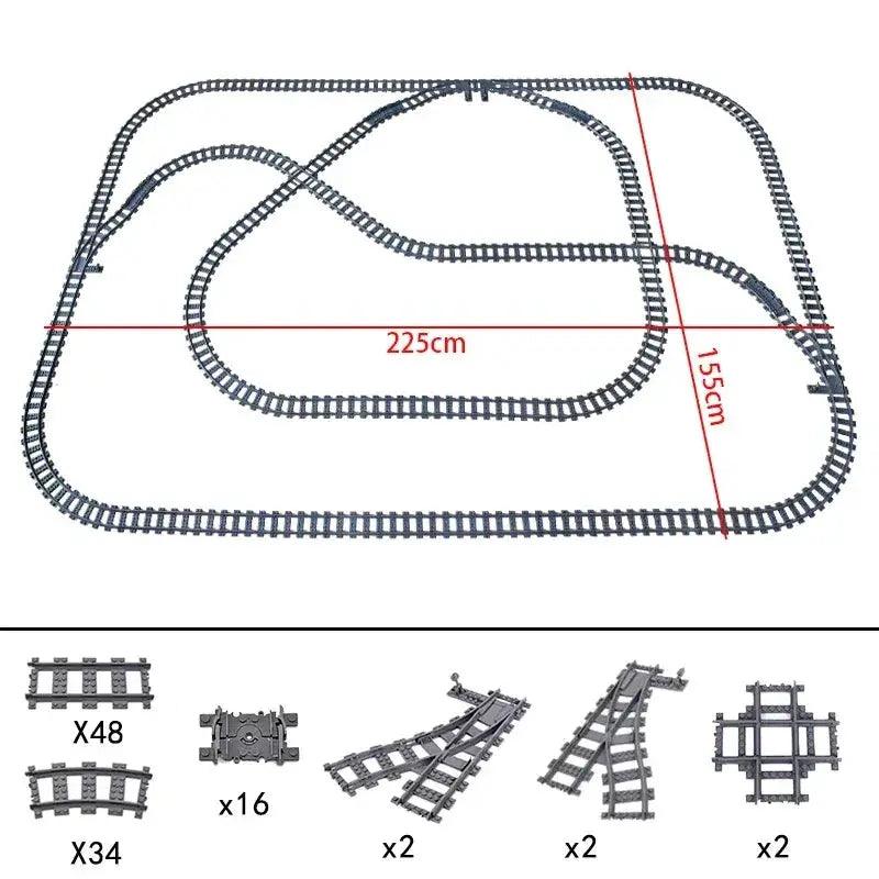  Lego Compatible Train Tracks Set Flexible Curved Rails -  ToylandEU™