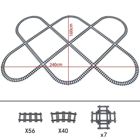  Lego Compatible Train Tracks Set Flexible Curved Rails -  ToylandEU™