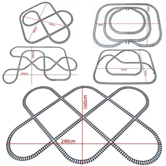 Lego Compatible Train Tracks Set With Flexible Curved Rails - ToylandEU