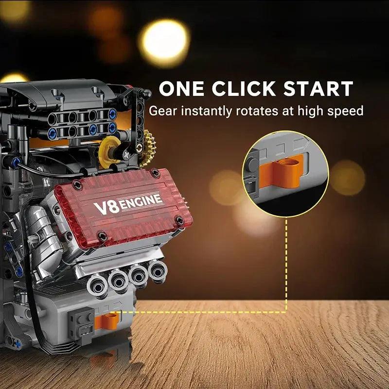  Lego Compatible V8 Engine Building Blocks Motorized Model -  ToylandEU™