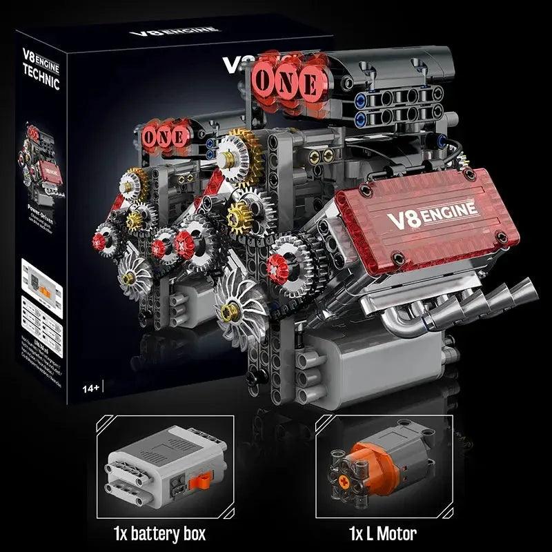  Lego Compatible V8 Engine Building Blocks Motorized Model -  ToylandEU™