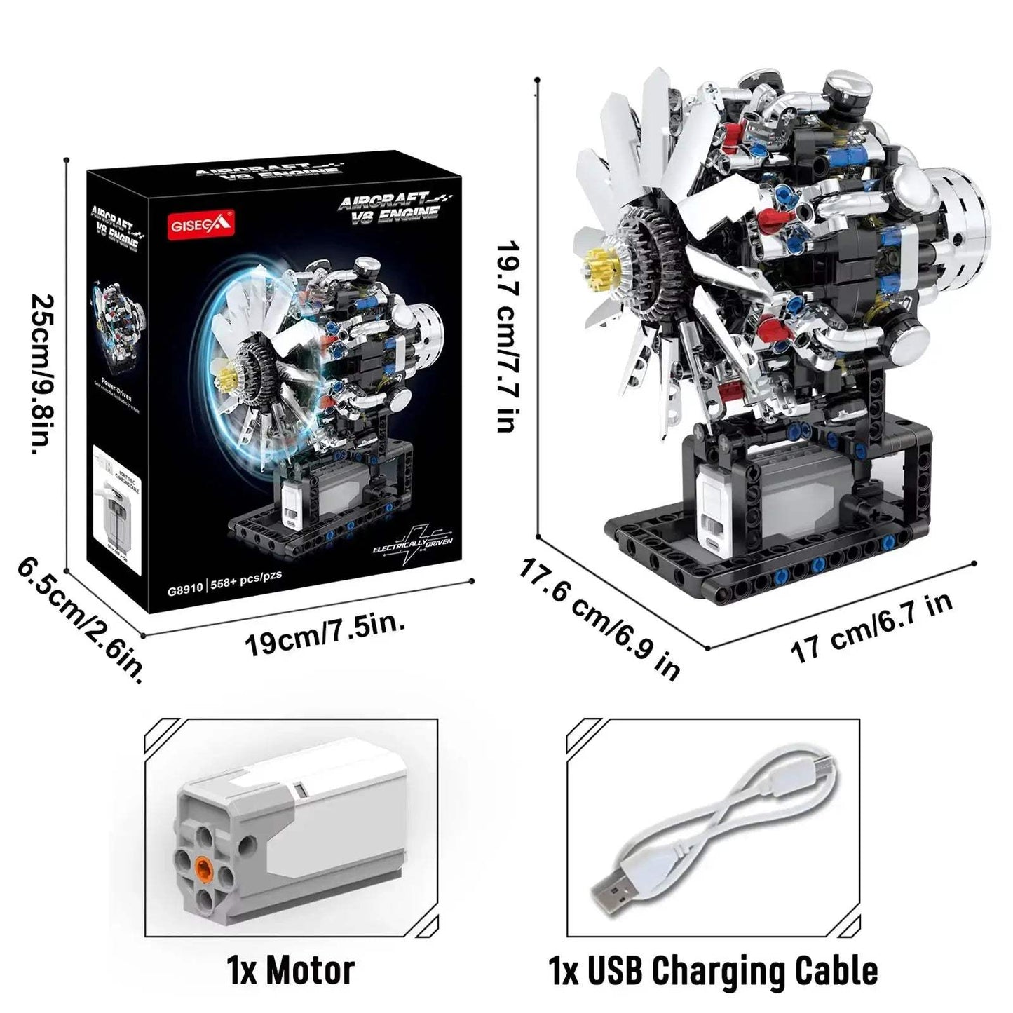  Lego Compatible V8 Engine Building Blocks Motorized Model -  ToylandEU™