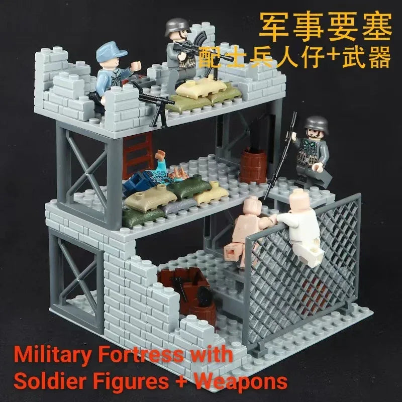 Lego Compatible WWII Military Base Fortification Tower Set - ToylandEU