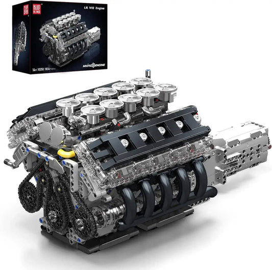 Mould King 10250 Working V10 Engine Model Kit, 1834 PCS STEM Building Set for Adults & Teens, Gift Idea - ToylandEU