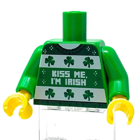 Lego Figure Torso St Patricks Day Sweater Double Sided Printed For Collectible Display - ToylandEU