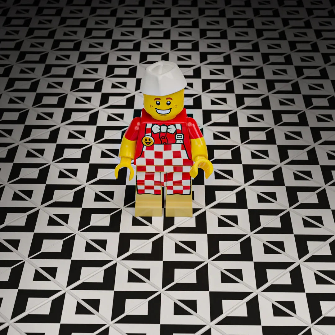 Lego Kitchen Flooring Tile 2x2 Black White Custom Printed - ToylandEU