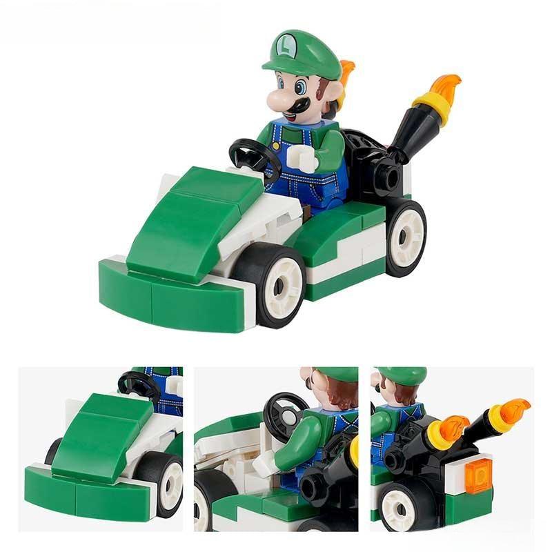  Lego Minifigures Luigi Kart Brothers Mario Collectible 