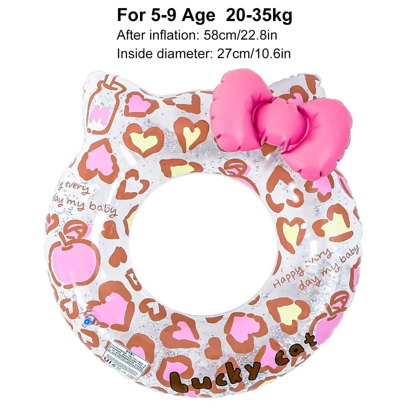  Leopard Cat Swim Ring For Kids With Seat Pocket -  ToylandEU™