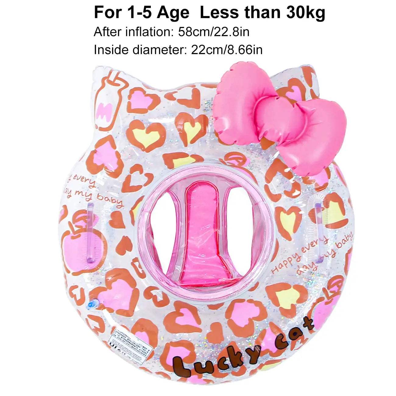  Leopard Cat Swim Ring For Kids With Seat Pocket -  ToylandEU™