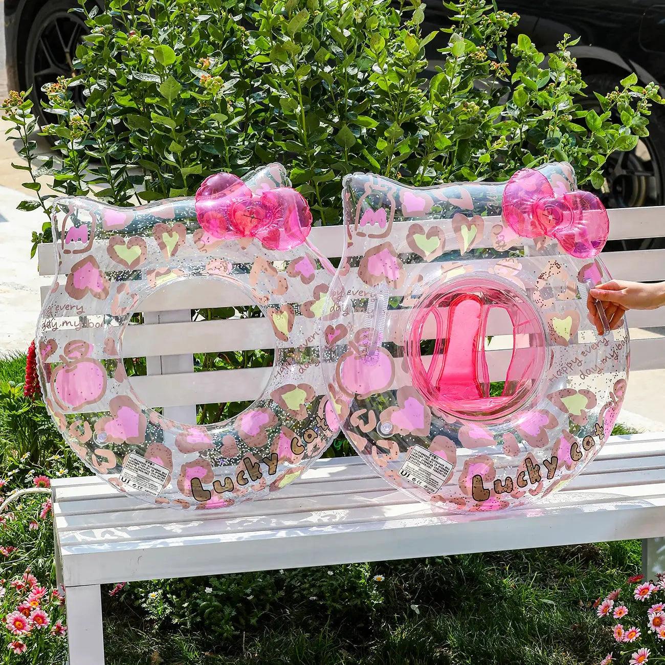  Leopard Cat Swim Ring For Kids With Seat Pocket -  ToylandEU™