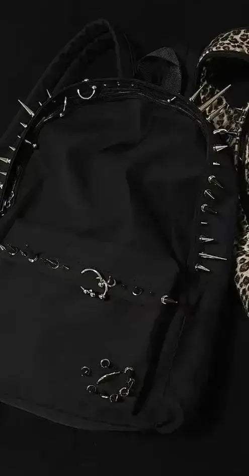 Leopard Print Rivet Backpack Large Capacity For Men And Women - ToylandEU