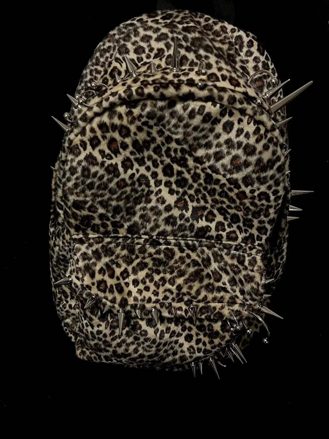 Leopard Print Rivet Backpack Large Capacity For Men And Women - ToylandEU