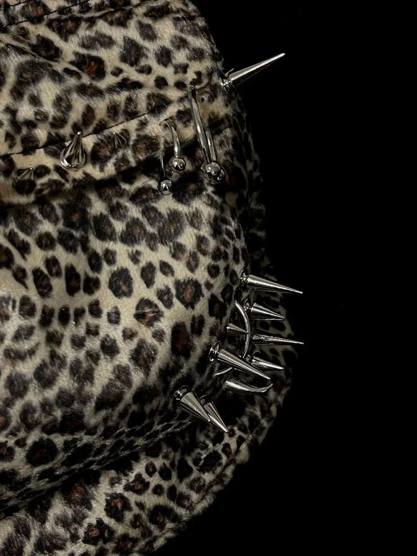  Leopard Print Rivet Backpack Large Capacity Unisex -  ToylandEU™