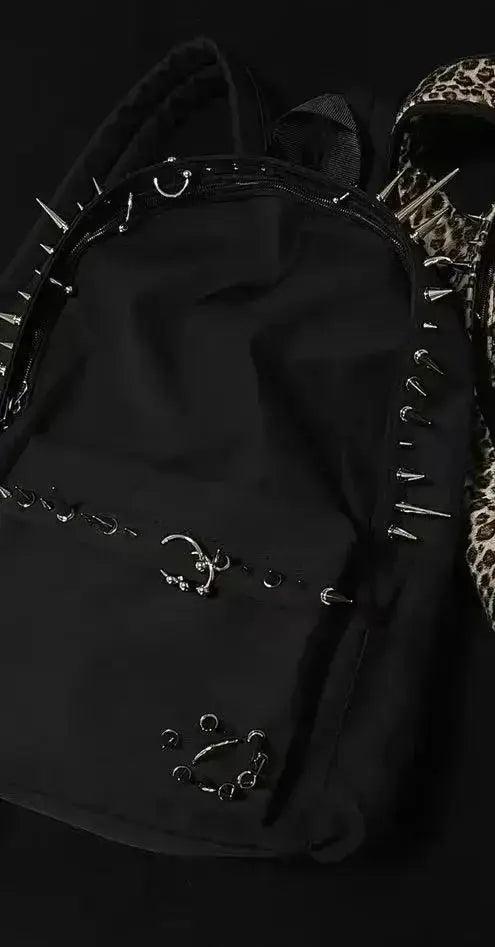  Leopard Print Rivet Backpack Large Capacity Unisex -  ToylandEU™