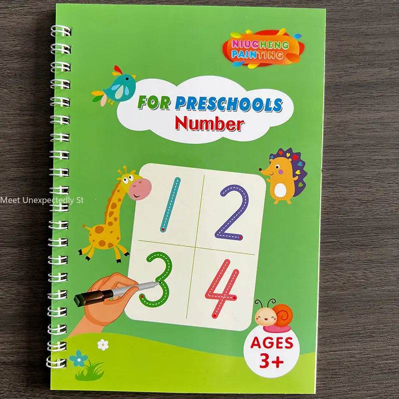 New Lettering Calligraphy Set Montessori Magical Tracing Workbook Erasable Magic Book for Children Reusable Notebook Writing - ToylandEU