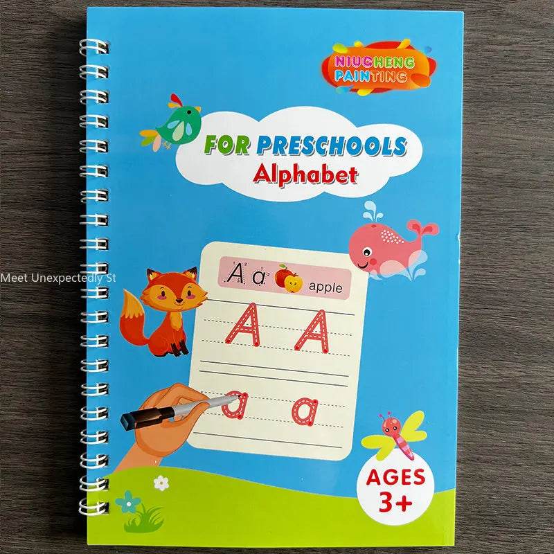 New Lettering Calligraphy Set Montessori Magical Tracing Workbook Erasable Magic Book for Children Reusable Notebook Writing - ToylandEU