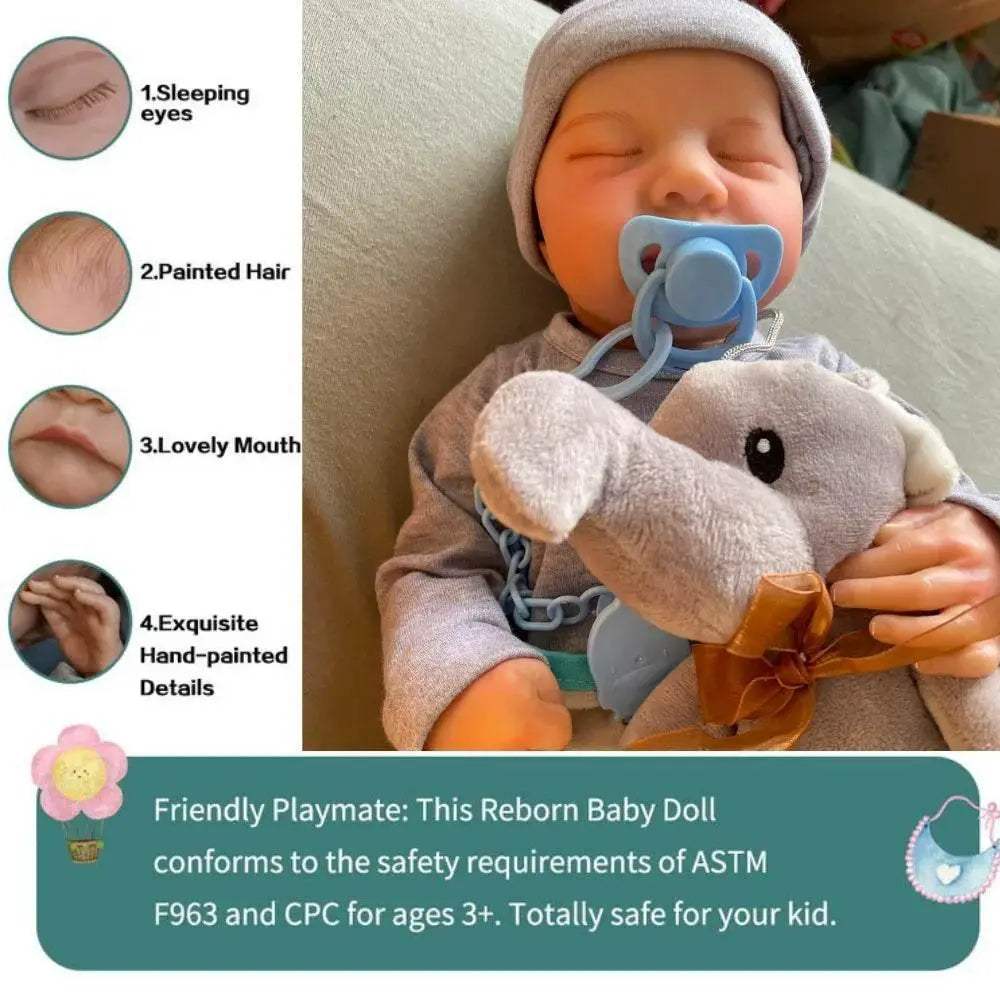  Levi Reborn Baby Doll - 46CM Vinyl Silicone Mixed Material Finished  -  ToylandEU™