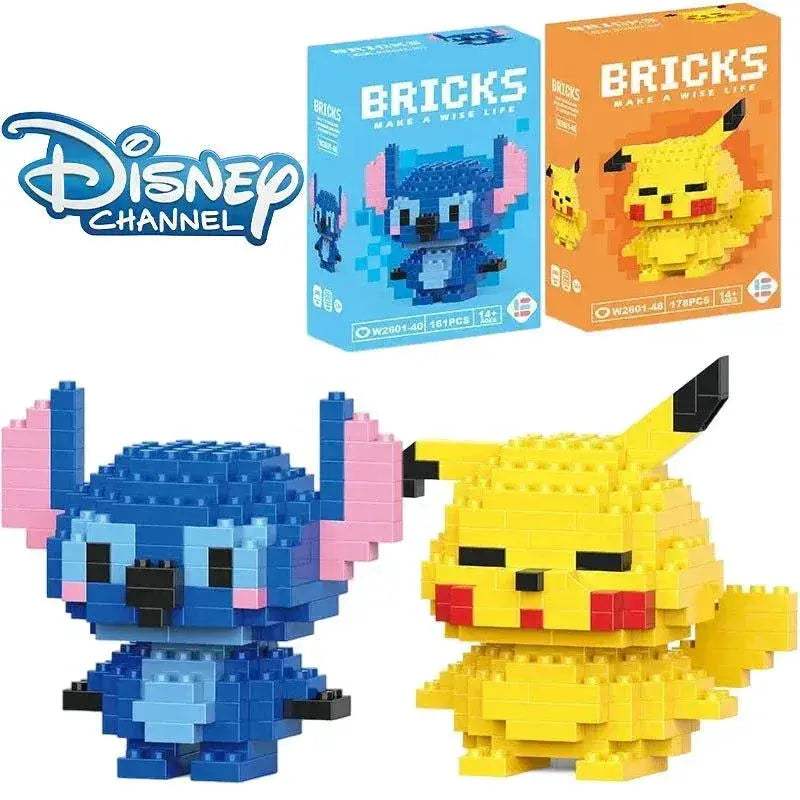 LiLo Stitch Toys Building Blocks Pikachu Anime Cartoon Character Model Puzzles - ToylandEU