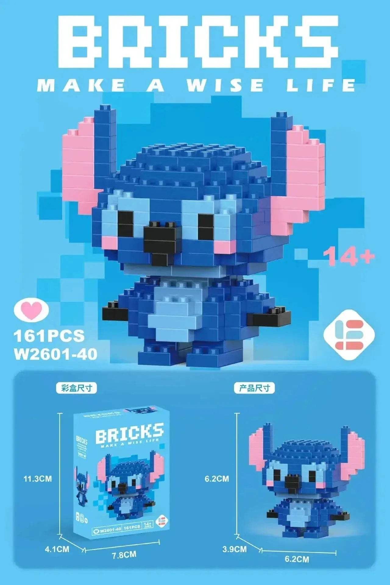 LiLo Stitch Toys Building Blocks Pikachu Anime Cartoon Character Model Puzzles - ToylandEU