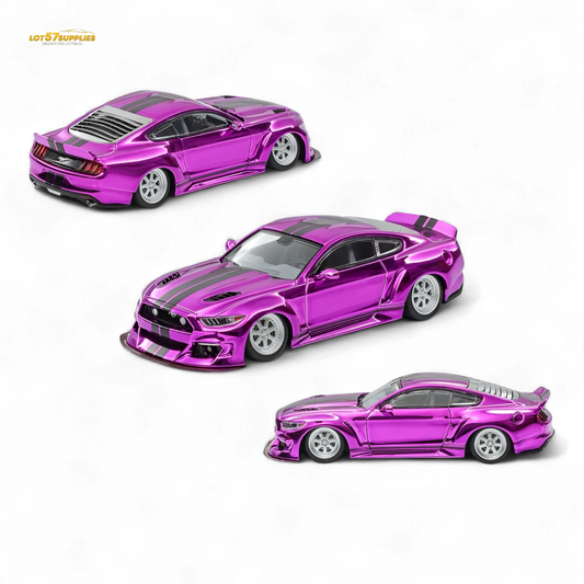 Liberty 64 Mustang Widebody Kit Diecast 1:64 Chrome Purple - ToylandEU