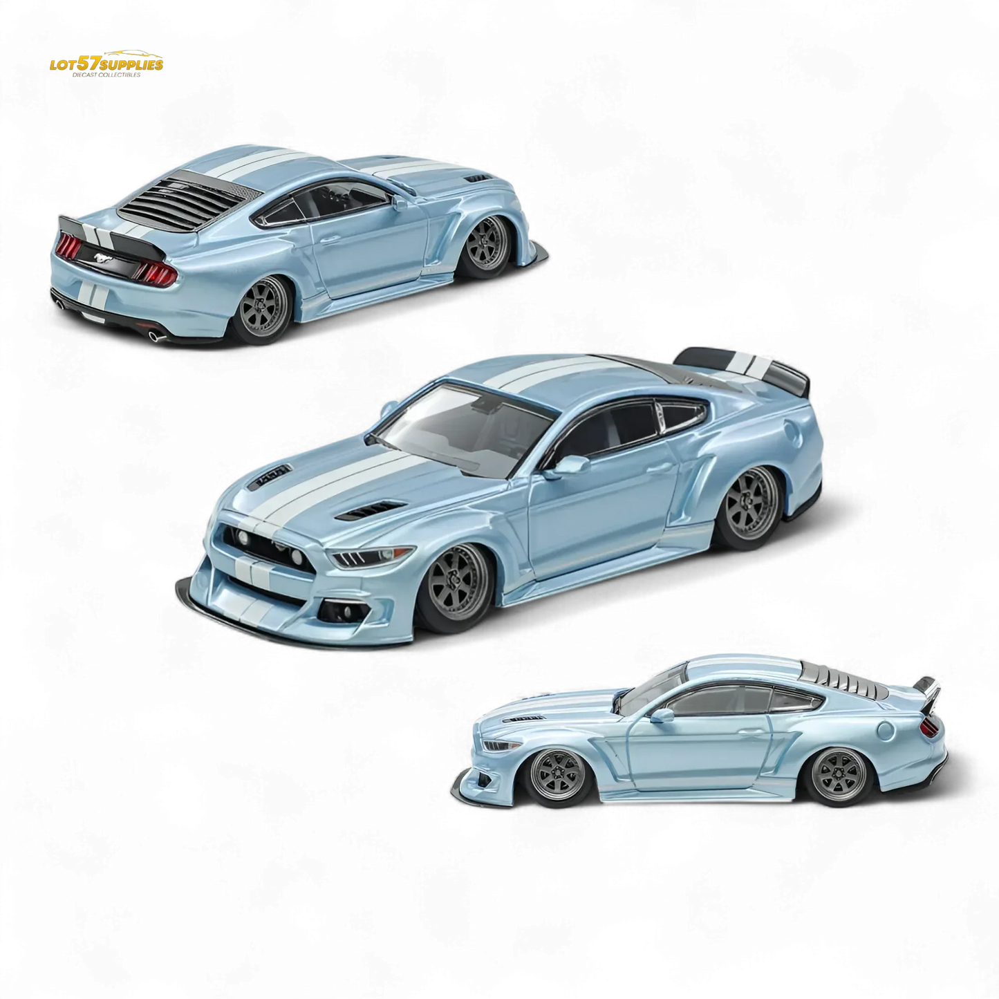 Mustang Diecast Widebody Kit 1 To 64 Ice Blue Shine - ToylandEU
