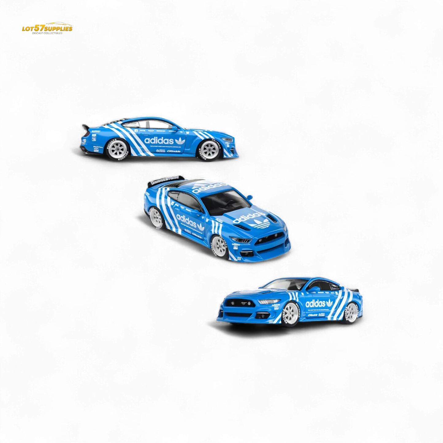 Liberty64 Ford Mustang GT Widebody Modified - A d i d a s Clover 1:64 - ToylandEU