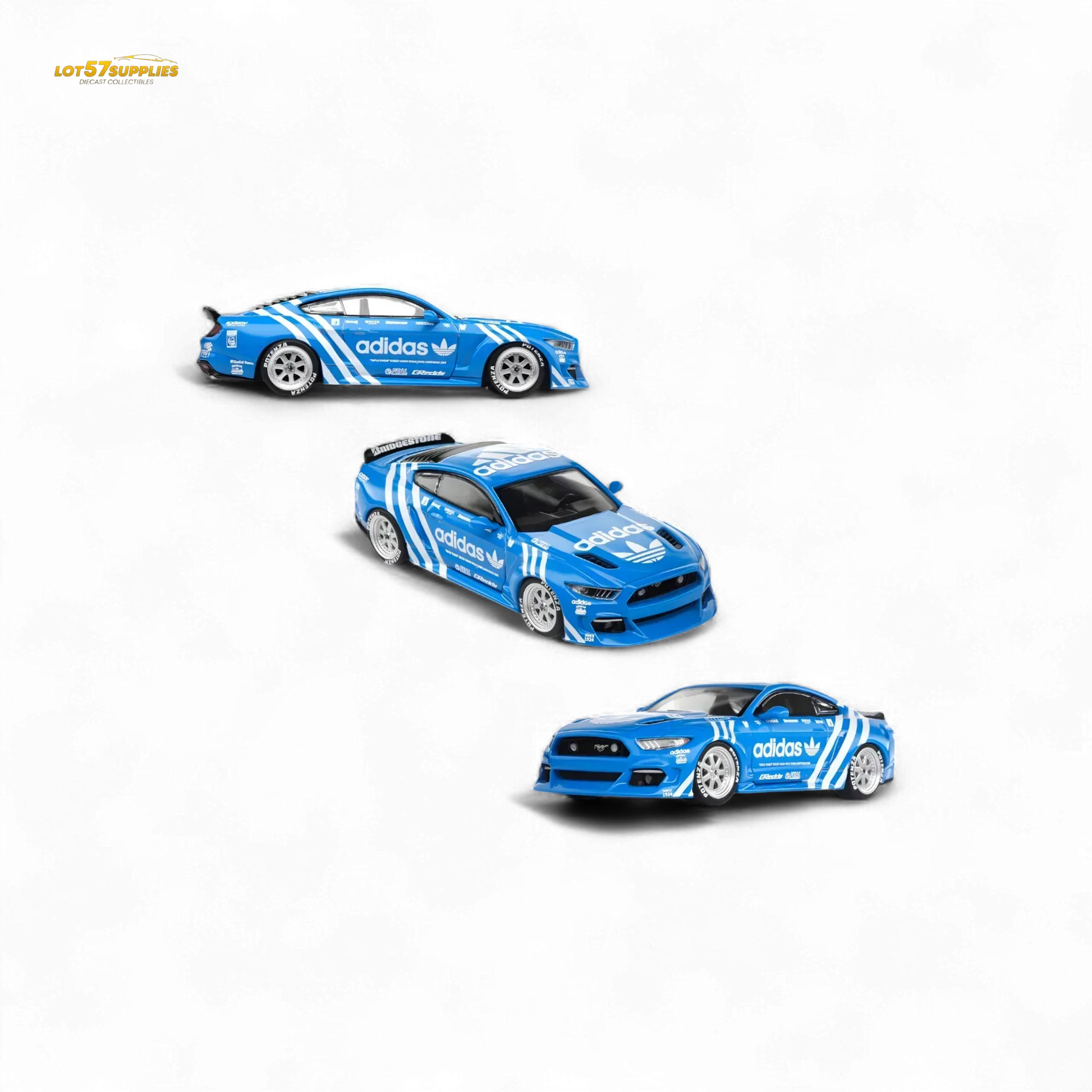 Liberty64 Ford Mustang GT Widebody Modified - A d i d a s Clover 1:64 - ToylandEU