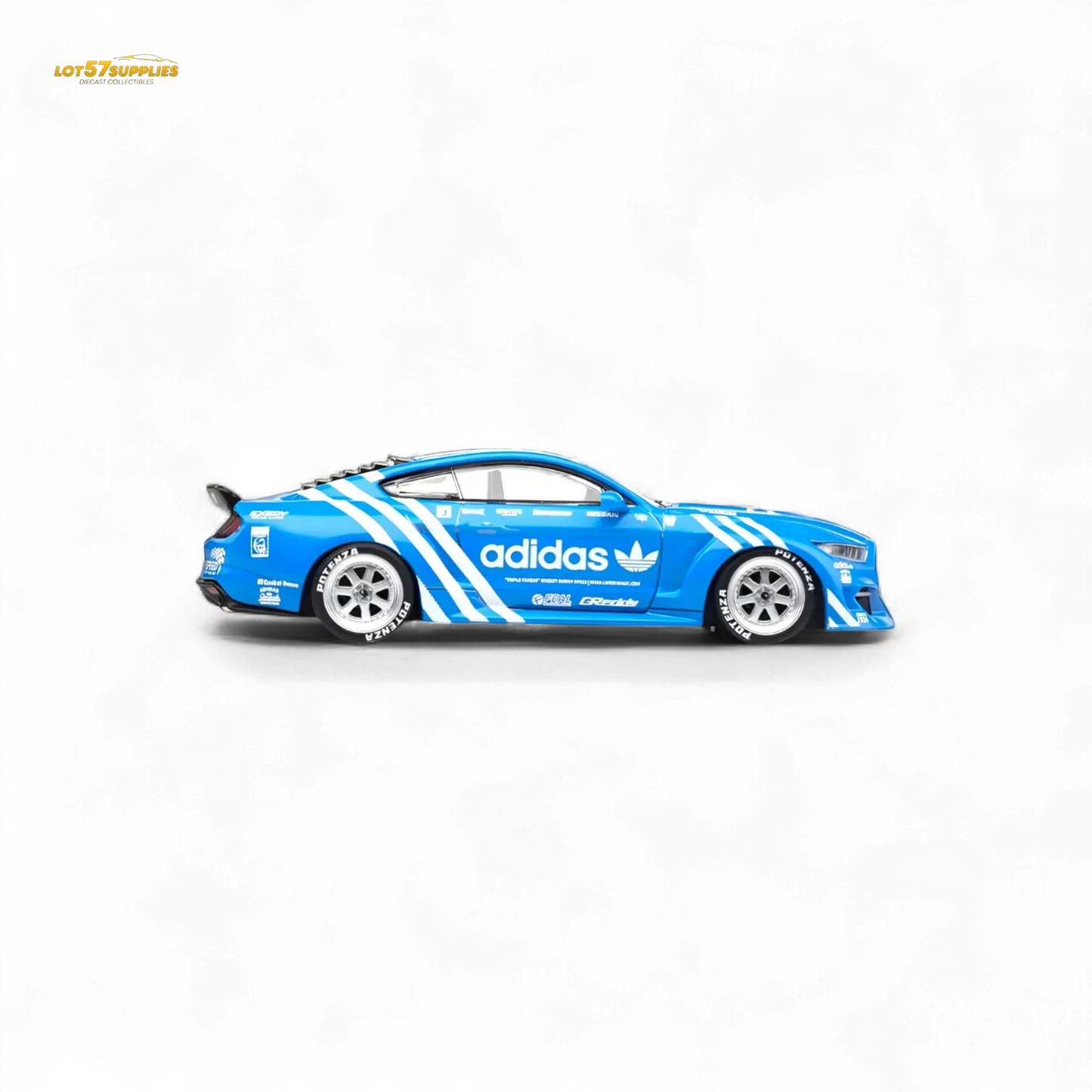 Liberty64 Ford Mustang GT Widebody Modified - A d i d a s Clover 1:64 - ToylandEU