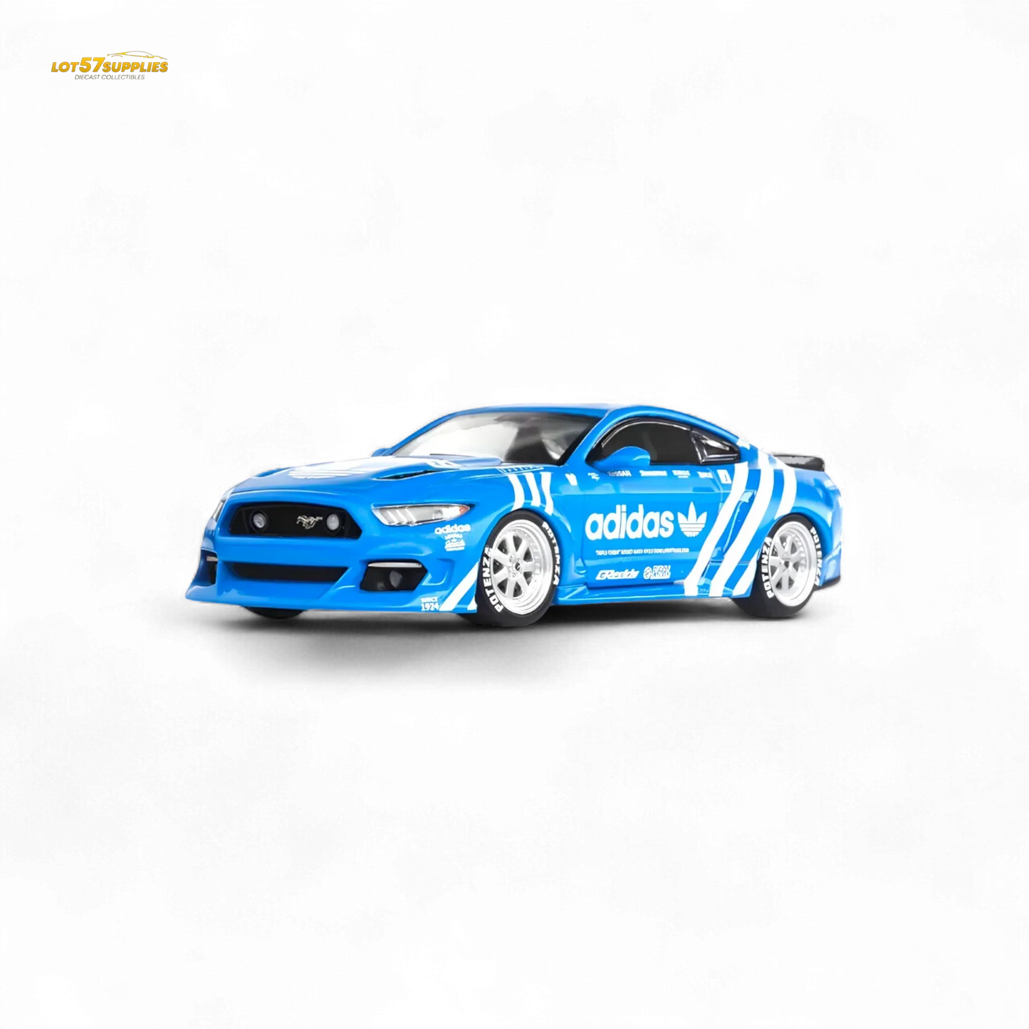 Liberty64 Ford Mustang GT Widebody Modified - A d i d a s Clover 1:64 - ToylandEU