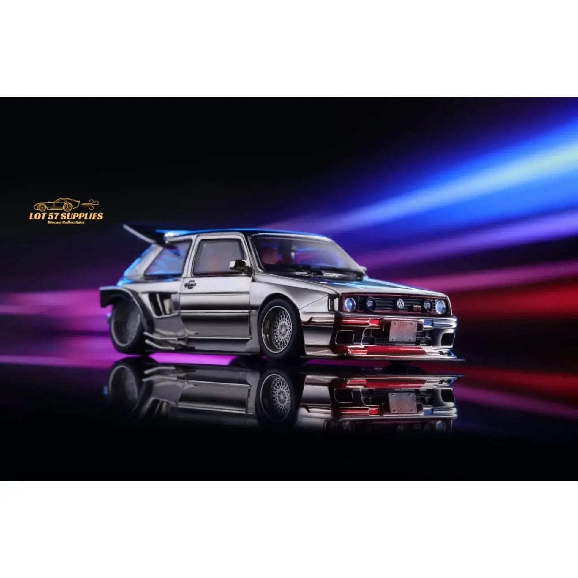 Liberty64 Volkswagen VW KS MK2 Widebody Silver Chrome 1:64 - ToylandEU