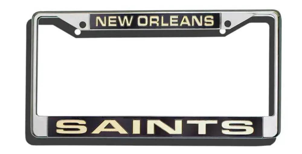  New Orleans Saints License Plate Frame Laser Cut Chrome -  ToylandEU™