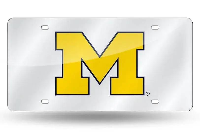  Michigan Wolverines License Plate Laser Cut Silver Mirror -  ToylandEU™