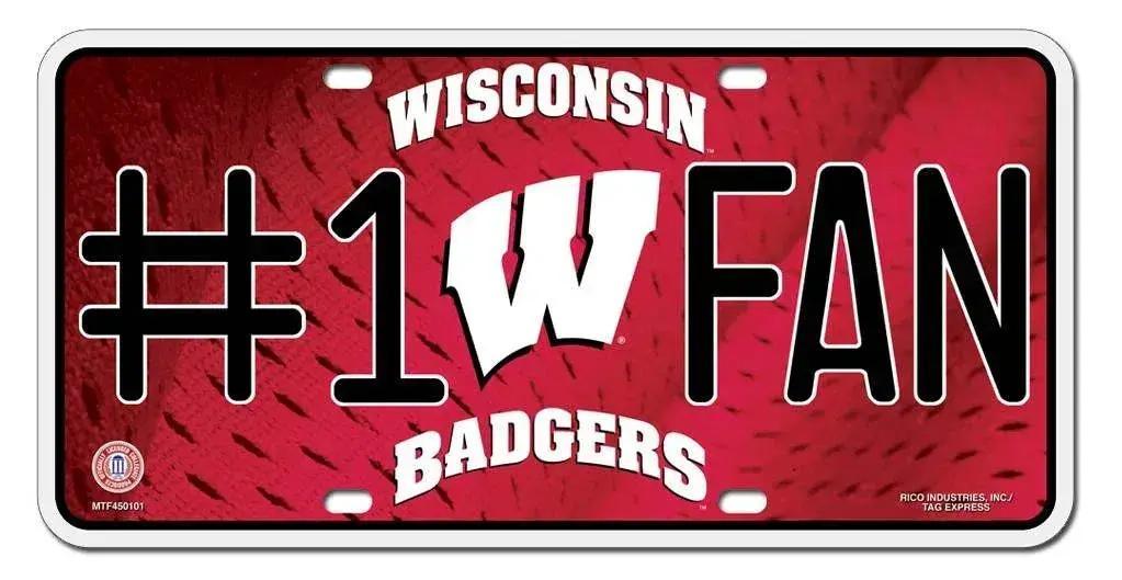  Wisconsin Badgers Aluminum License Plate One Fan 6x12 -  ToylandEU™
