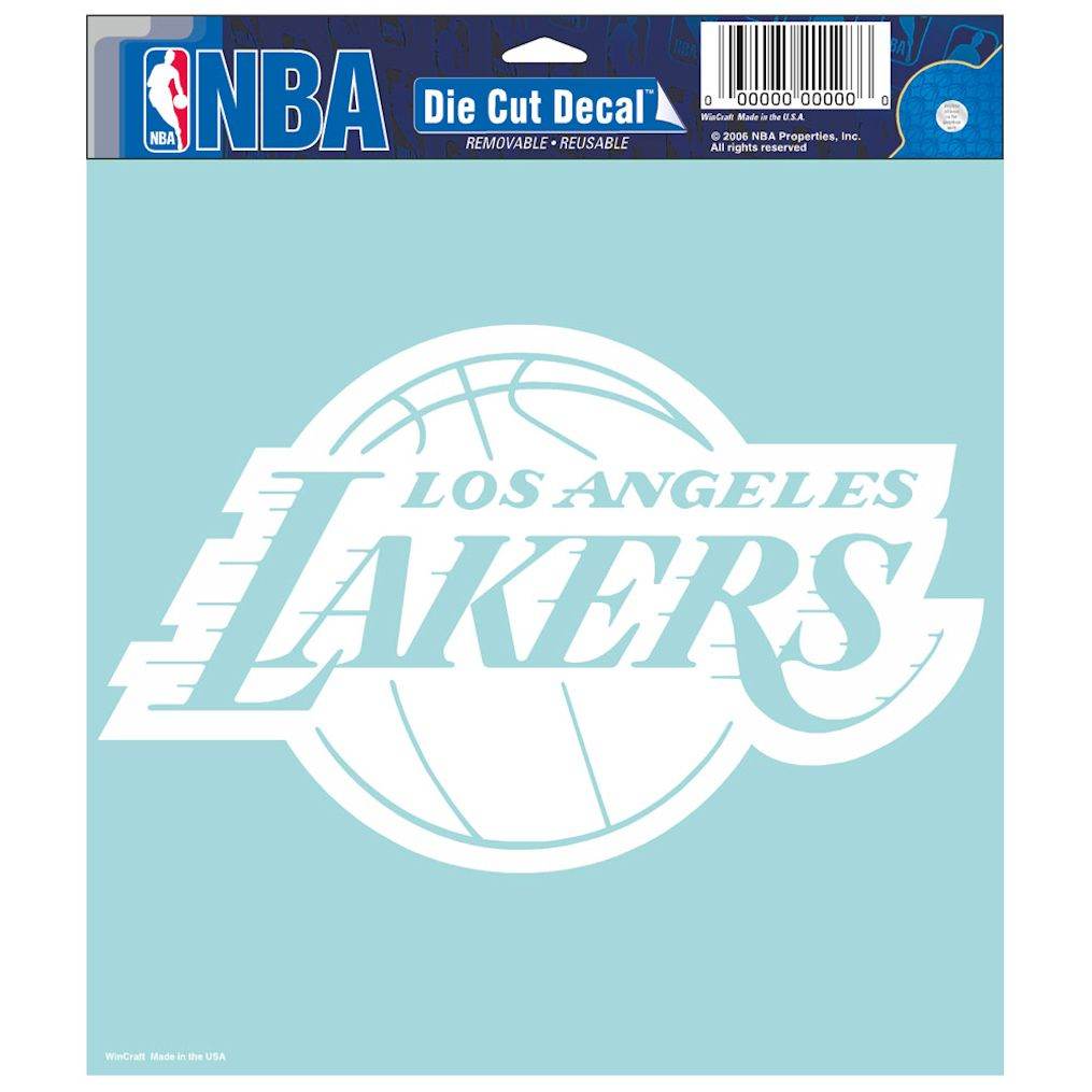Licensed Los Angeles Lakers 8x8 Die Cut White Vinyl Decal - ToylandEU